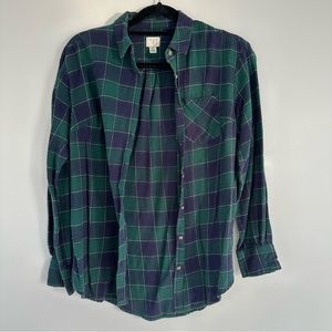 A New Day Green and Navy Plaid Flannel Size Small